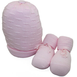 Cappello con calzine neonato rosa
